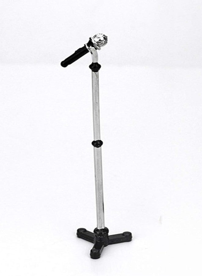 aoukoslt Black Dollhouse Decoration Accessories, 1:12 Dollhouse Miniature Scene Model Microphone with Stand Play Toy, Decortion, Dollhouse Furniture, Doll's Microphone, Decorations (90 x 18 mm) - Image 1